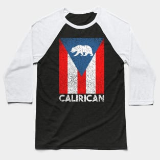 CaliRican Flag Puerto Rican California Puerto Rico Proud Baseball T-Shirt